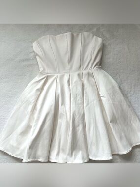 House of CB | Dresses | House Of Cb Giorgiana Ivory Satin Draped Mini Dress  | Poshmark